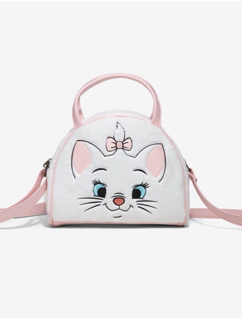 Loungefly Marie Aristocats Cat Face Crossbody Bag Plush Fur RETIRED